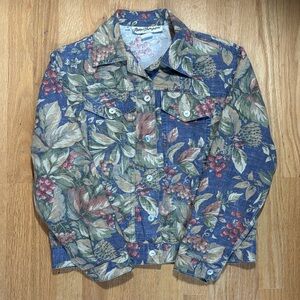 Vintage Cottagecore 100% Cotton Canvas Jacket Size S